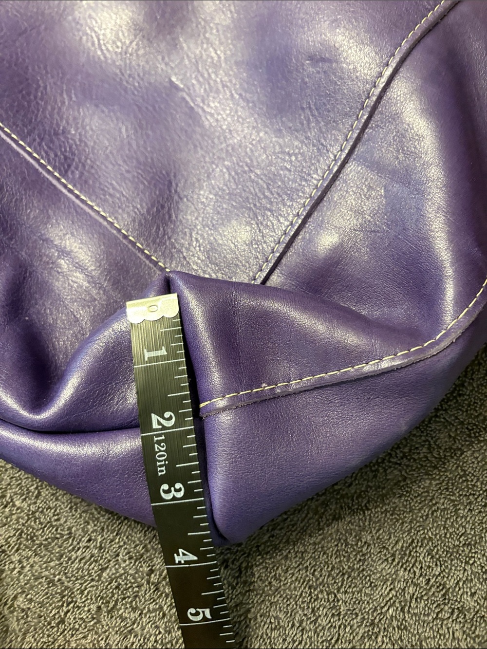 Portland Leather! Purple Leather Tote Bag - Women's Shoulder Bag - Picture 6 of 6